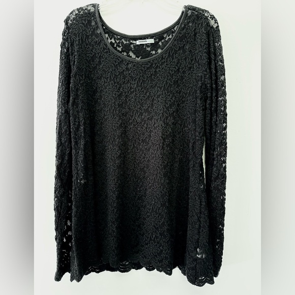 Maurices Tops - Maurices Black Floral Lace Long Sleeve Blouse XXL